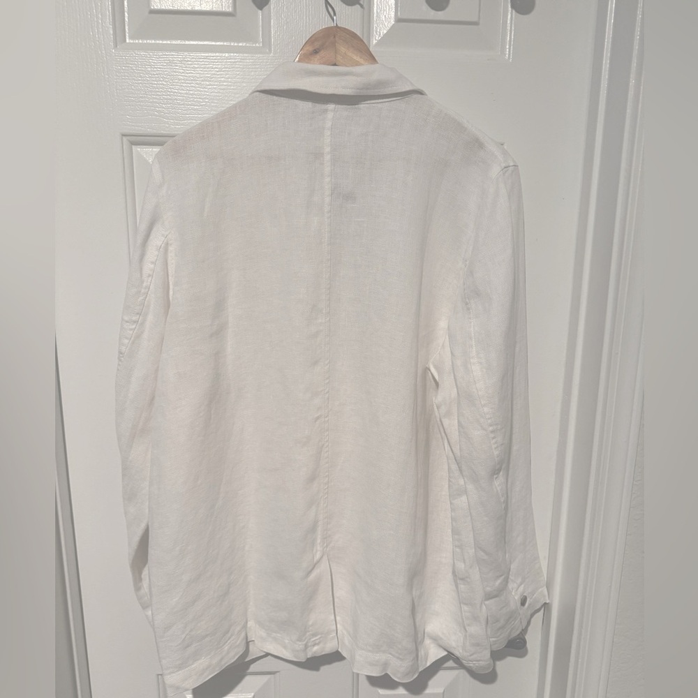 $128 Coldwater Creek Women's Boyfriend 2 Button Blazer Jacket White Size XL NWOT - Picture 7 of 10